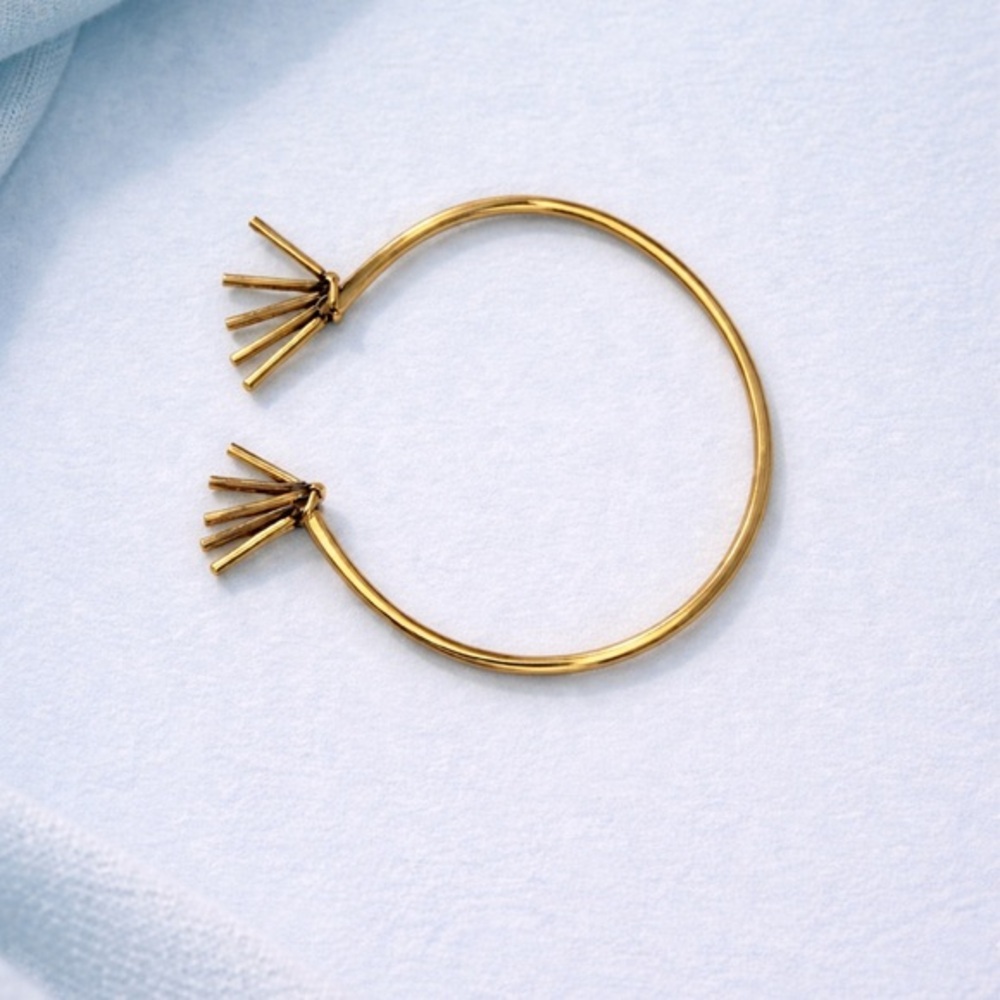 Gold Tassel Open Bangle Bracelet